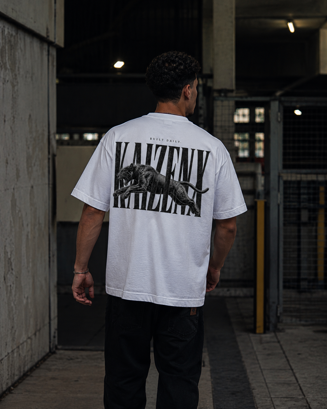 KAIZENX — Panther Typography Oversized Tee