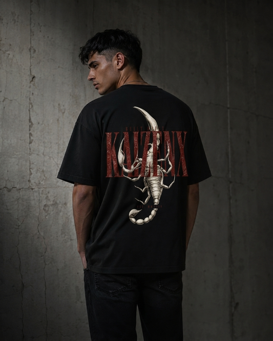 KAIZENX — Scorpion Typography Oversized Tee