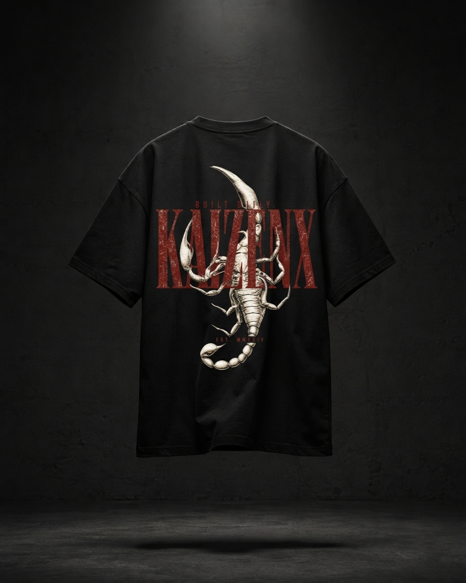 KAIZENX — Scorpion Typography Oversized Tee