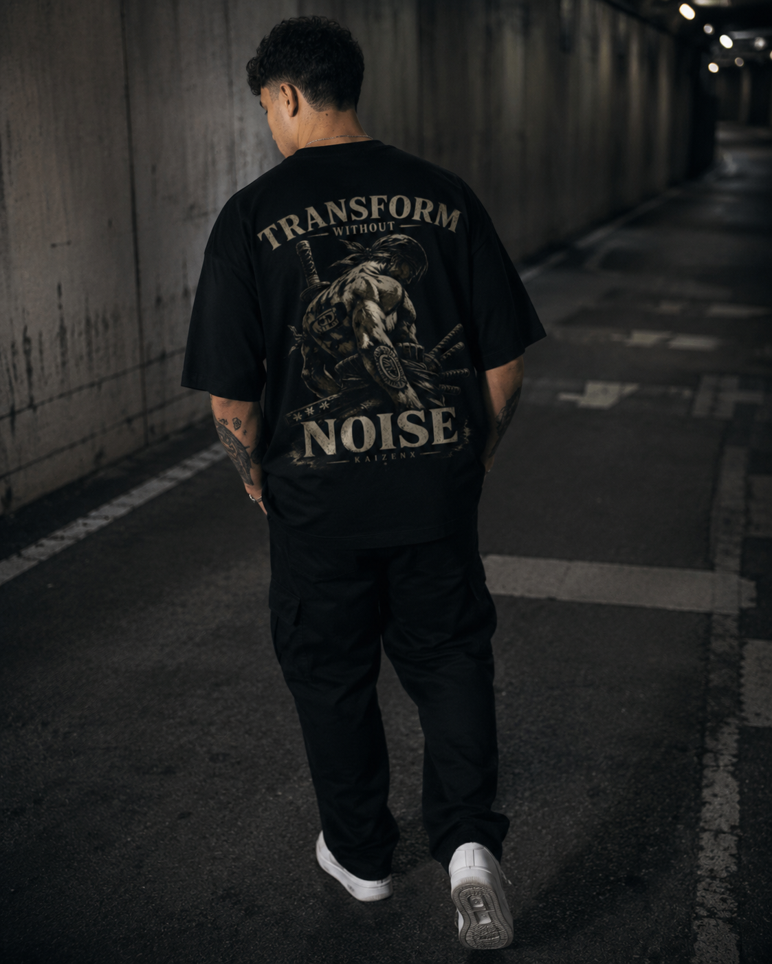 KAIZENX — Transform Without Noise Oversized Tee
