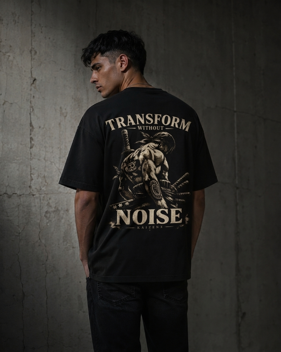 KAIZENX — Transform Without Noise Oversized Tee