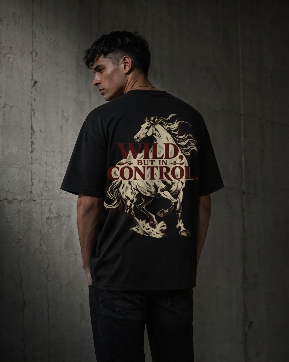 KAIZENX — Wild But In Control  Oversized Tee